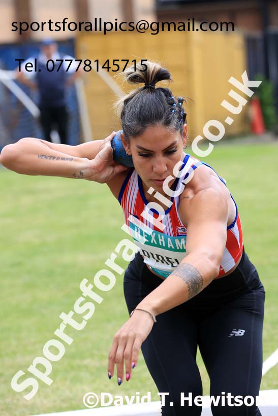 Womens Heptathlon Shot Putt, 2024 EAP International Combined events, Hewcham, Northumberland.  Photo: David T. Hewitson/Sports for All Pics